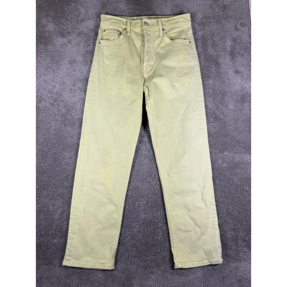 Mother Superior The Tomcat The Devil May Care Yellow Straight Leg Jeans 28